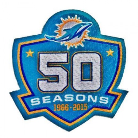 Stitched Miami Dolphins 1966-2015 50th Seasons Jersey Patch