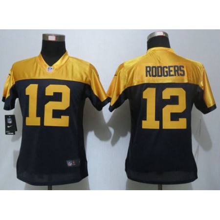Nike Packers #12 Aaron Rodgers Navy Blue Alternate Women's Stitched NFL New Limited Jersey