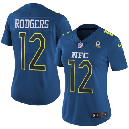 Nike Packers #12 Aaron Rodgers Navy Women's Stitched NFL Limited NFC 2017 Pro Bowl Jersey