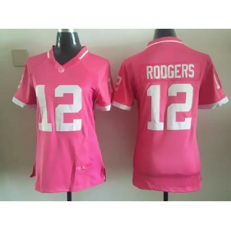 Nike Packers #12 Aaron Rodgers Pink Women's Stitched NFL Elite Bubble Gum Jersey