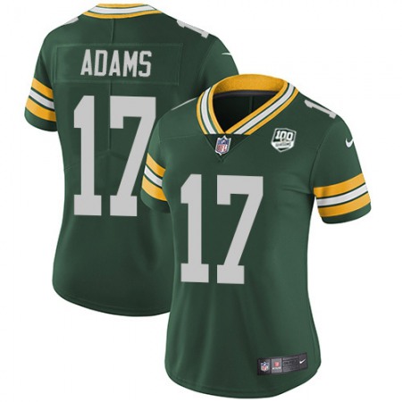 Nike Packers #17 Davante Adams Green Team Color Women's 100th Season Stitched NFL Vapor Untouchable Limited Jersey
