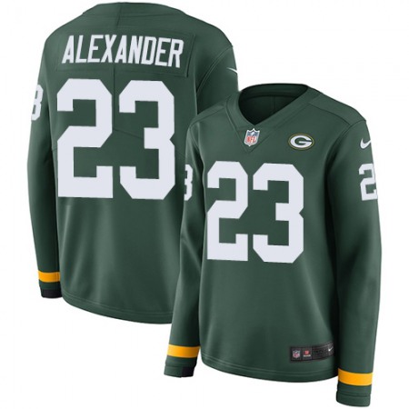 Nike Packers #23 Jaire Alexander Green Team Color Women's Stitched NFL Limited Therma Long Sleeve Jersey