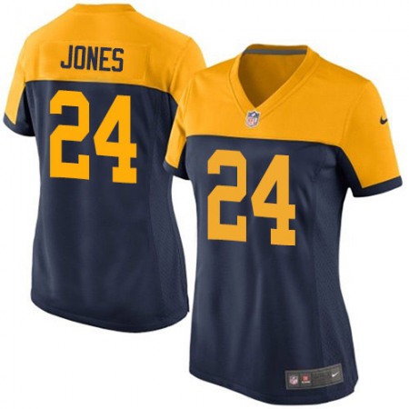 Nike Packers #24 Josh Jones Navy Blue Alternate Women's Stitched NFL New Elite Jersey