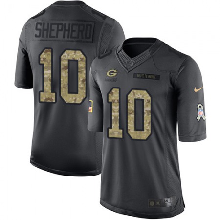Nike Packers #10 Darrius Shepherd Black Youth Stitched NFL Limited 2016 Salute to Service Jersey