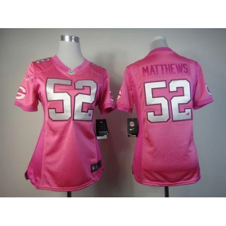Nike Packers #52 Clay Matthews Pink Women's Be Luv'd Stitched NFL Elite Jersey