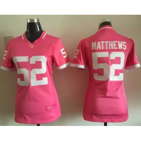 Nike Packers #52 Clay Matthews Pink Women's Stitched NFL Elite Bubble Gum Jersey