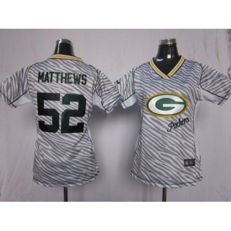 Nike Packers #52 Clay Matthews Zebra Women's Stitched NFL Elite Jersey