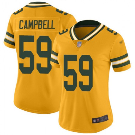 Nike Packers #59 De'Vondre Campbell Gold Women's Stitched NFL Limited Inverted Legend Jersey