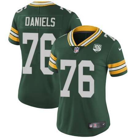 Nike Packers #76 Mike Daniels Green Team Color Women's 100th Season Stitched NFL Vapor Untouchable Limited Jersey