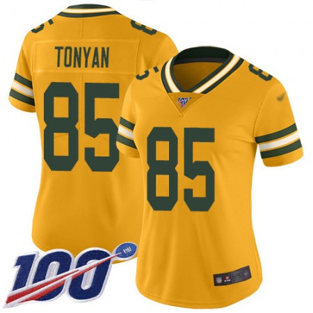 Nike Packers #85 Robert Tonyan Gold Women's Stitched NFL Limited Inverted Legend 100th Season Jersey
