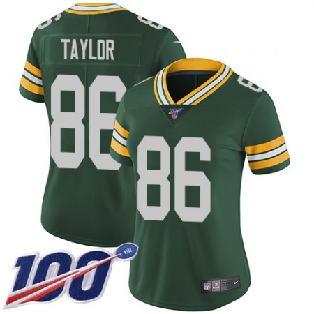 Nike Packers #86 Malik Taylor Green Team Color Women's Stitched NFL 100th Season Vapor Untouchable Limited Jersey