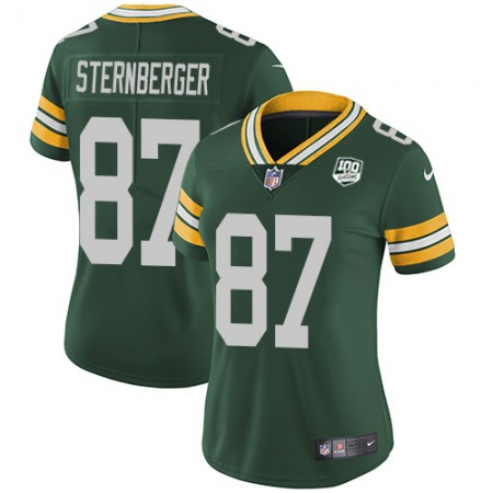 Nike Packers #87 Jace Sternberger Green Team Color Women's 100th Season Stitched NFL Vapor Untouchable Limited Jersey