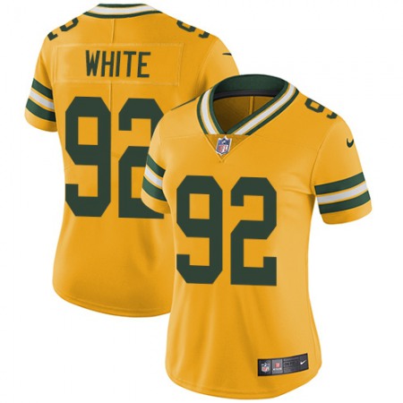 Nike Packers #92 Reggie White Yellow Women's Stitched NFL Limited Rush Jersey