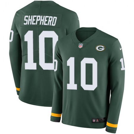 Nike Packers #10 Darrius Shepherd Green Team Color Youth Stitched NFL Limited Therma Long Sleeve Jersey