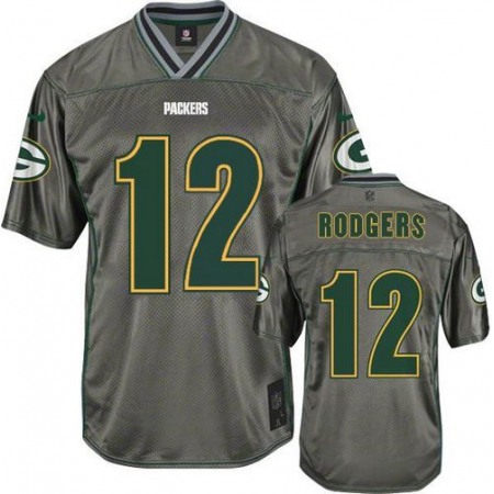 Nike Packers #12 Aaron Rodgers Grey Youth Stitched NFL Elite Vapor Jersey