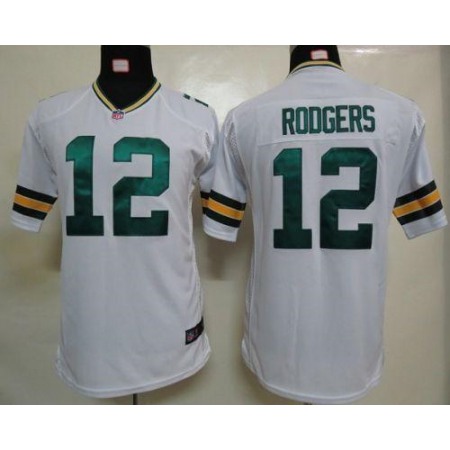 Nike Packers #12 Aaron Rodgers White Youth Stitched NFL Elite Jersey