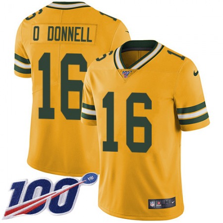 Nike Packers #16 Pat O'Donnell Yellow Youth Stitched NFL Limited Rush 100th Season Jersey