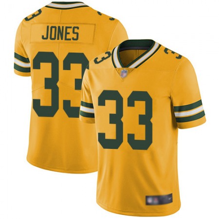 Nike Packers #33 Aaron Jones Yellow Youth Stitched NFL Limited Rush Jersey