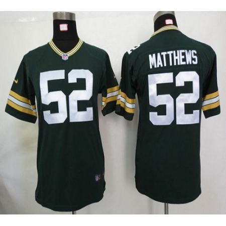 Nike Packers #52 Clay Matthews Green Team Color Youth Stitched NFL Elite Jersey