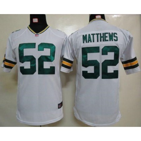 Nike Packers #52 Clay Matthews White Youth Stitched NFL Elite Jersey