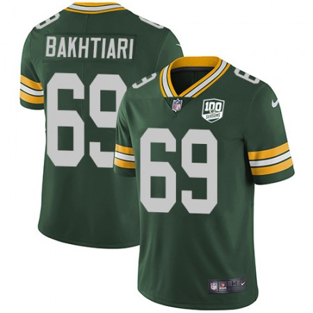 Nike Packers #69 David Bakhtiari Green Team Color Youth 100th Season Stitched NFL Vapor Untouchable Limited Jersey