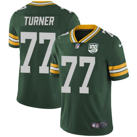 Nike Packers #77 Billy Turner Green Team Color Youth 100th Season Stitched NFL Vapor Untouchable Limited Jersey