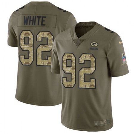 Nike Packers #92 Reggie White Olive/Camo Youth Stitched NFL Limited 2017 Salute to Service Jersey