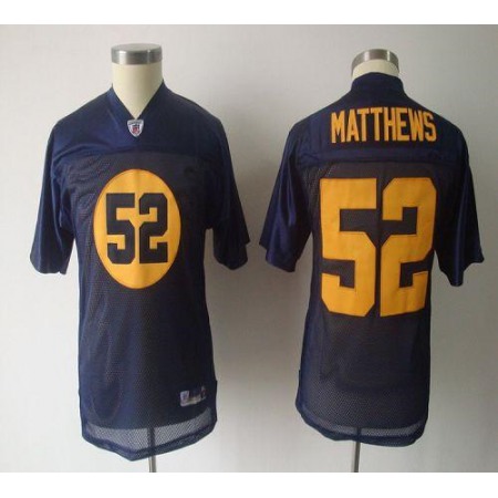 Packers #52 Clay Matthews Blue Stitched Youth NFL Jersey
