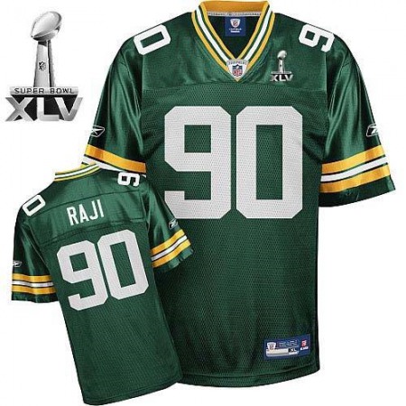 Packers #90 B.J. Raji Green Super Bowl XLV Stitched Youth NFL Jersey