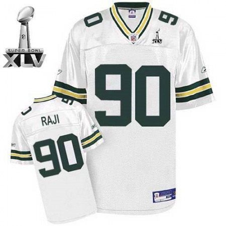 Packers #90 B.J. Raji White Super Bowl XLV Stitched Youth NFL Jersey