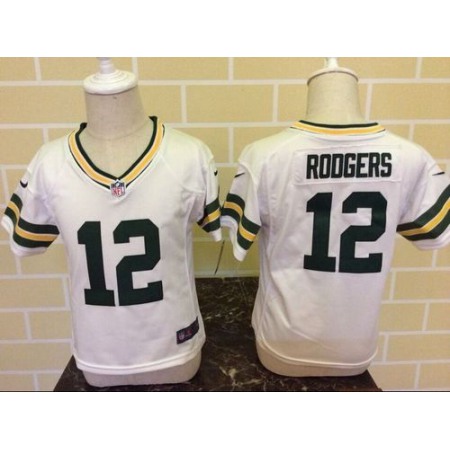Toddler Nike Packers #12 Aaron Rodgers White Stitched NFL Elite Jersey
