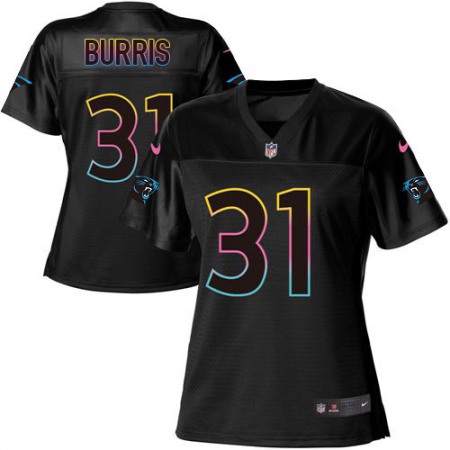 Nike Panthers #31 Juston Burris Black Women's NFL Fashion Game Jersey