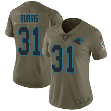 Nike Panthers #31 Juston Burris Olive Women's Stitched NFL Limited 2017 Salute To Service Jersey