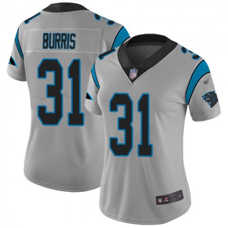 Nike Panthers #31 Juston Burris Silver Women's Stitched NFL Limited Inverted Legend Jersey