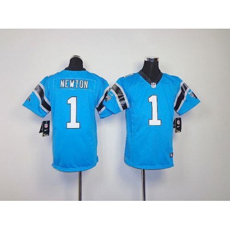 Nike Panthers #1 Cam Newton Blue Alternate Youth Stitched NFL Elite Jersey