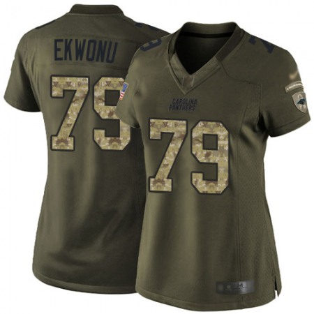 Nike Panthers #79 Ikem Ekwonu Green Women's Stitched NFL Limited 2015 Salute to Service Jersey