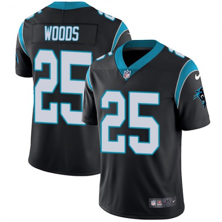 Nike Panthers #25 Xavier Woods Black Team Color Youth Stitched NFL Vapor Untouchable Limited Jersey