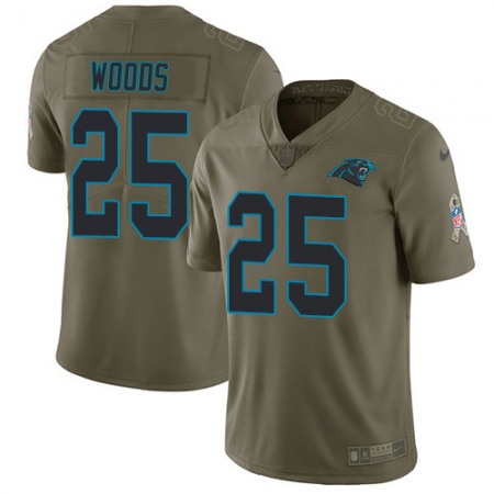 Nike Panthers #25 Xavier Woods Olive Youth Stitched NFL Limited 2017 Salute To Service Jersey