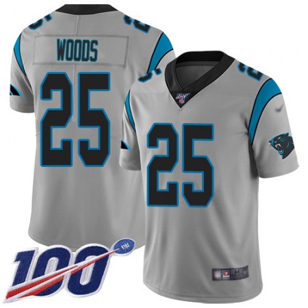 Nike Panthers #25 Xavier Woods Silver Youth Stitched NFL Limited Inverted Legend 100th Season Jersey