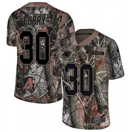 Nike Panthers #30 Stephen Curry Camo Youth Stitched NFL Limited Rush Realtree Jersey