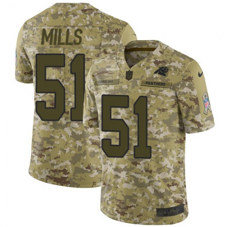 Nike Panthers #51 Sam Mills Camo Youth Stitched NFL Limited 2018 Salute to Service Jersey