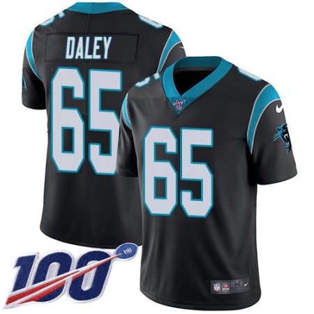 Nike Panthers #65 Dennis Daley Black Team Color Youth Stitched NFL 100th Season Vapor Untouchable Limited Jersey