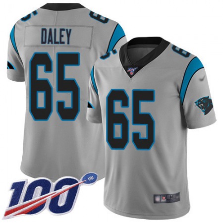 Nike Panthers #65 Dennis Daley Silver Youth Stitched NFL Limited Inverted Legend 100th Season Jersey
