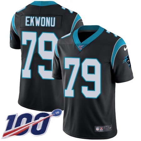 Nike Panthers #79 Ikem Ekwonu Black Team Color Youth Stitched NFL 100th Season Vapor Untouchable Limited Jersey