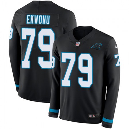 Nike Panthers #79 Ikem Ekwonu Black Team Color Youth Stitched NFL Limited Therma Long Sleeve Jersey