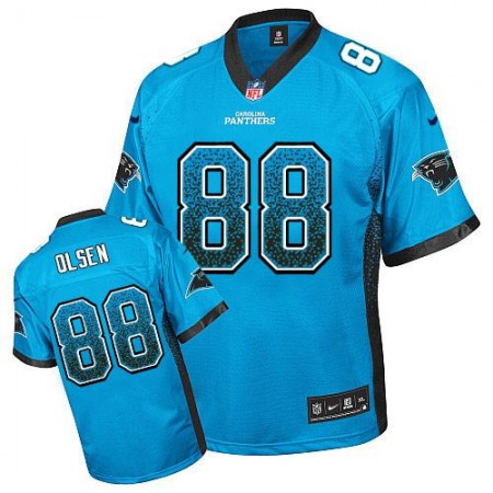 Nike Panthers #88 Greg Olsen Blue Alternate Youth Stitched NFL Elite Drift Fashion Jersey