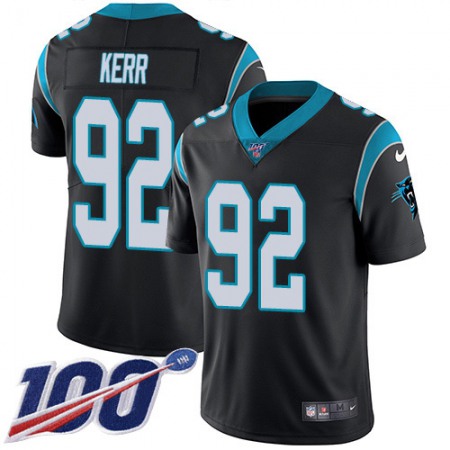 Nike Panthers #92 Zach Kerr Black Team Color Youth Stitched NFL 100th Season Vapor Untouchable Limited Jersey