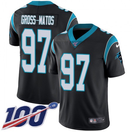 Nike Panthers #97 Yetur Gross-Matos Black Team Color Youth Stitched NFL 100th Season Vapor Untouchable Limited Jersey