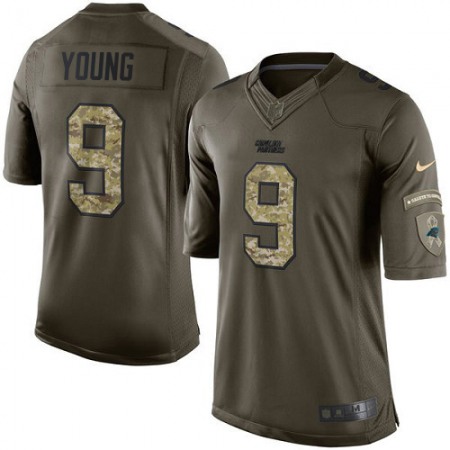 Nike Panthers #9 Bryce Young Green Youth Stitched NFL Limited 2015 Salute to Service Jersey