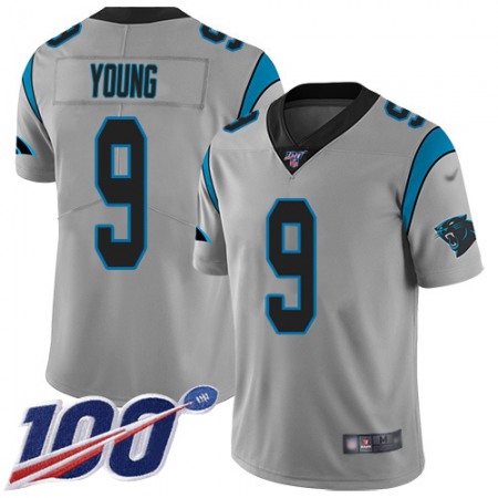Nike Panthers #9 Bryce Young Silver Youth Stitched NFL Limited Inverted Legend 100th Season Jersey